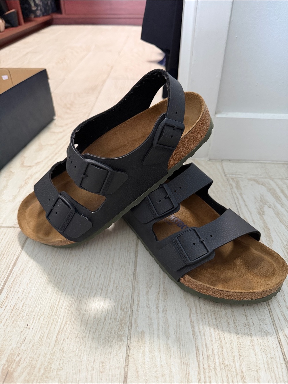 Birkenstock Black Three-Strap Men's Sandals with Buckles